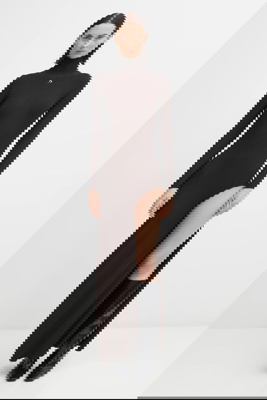 Klä Coperni Leg Cut-Out Rib Gown Maxi Brun | COPML155Y3011, 0