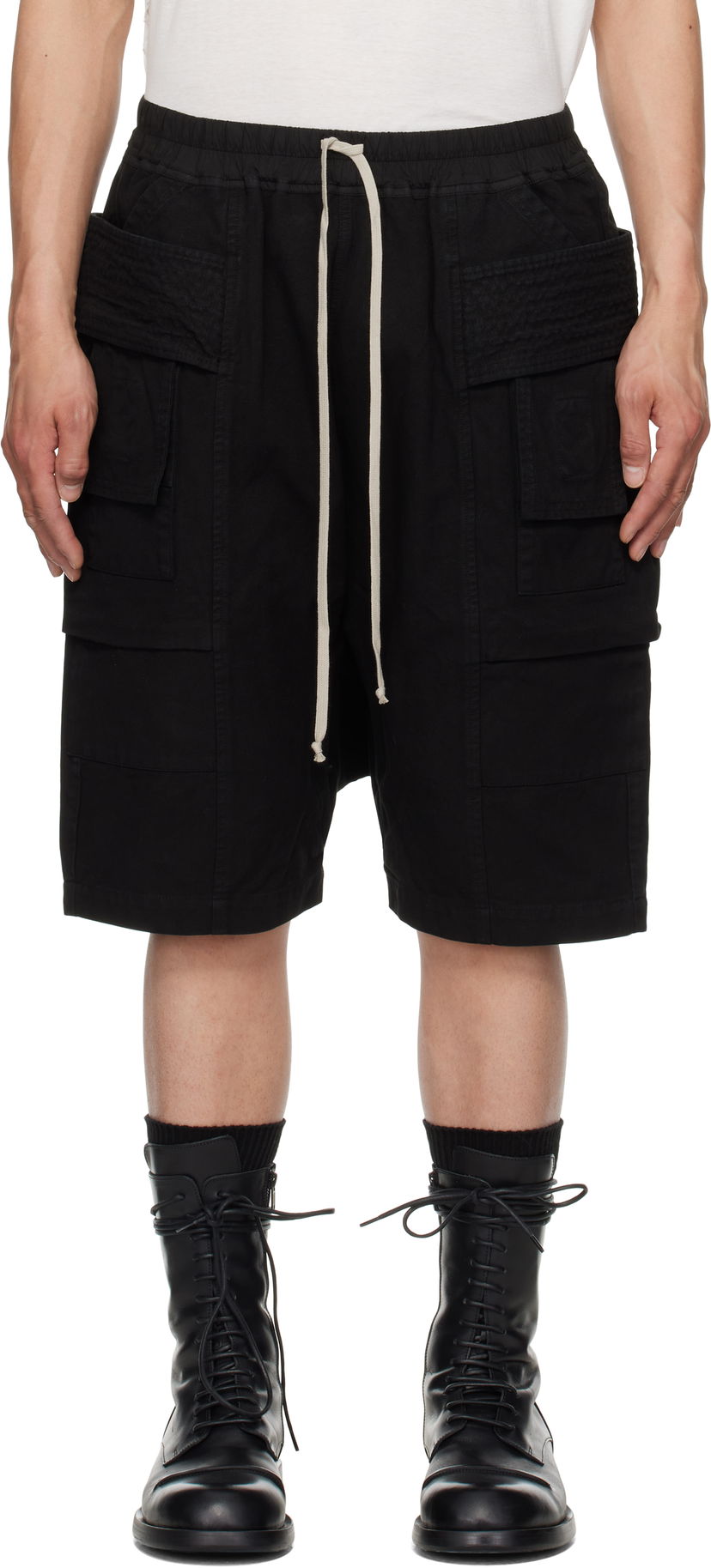 Shorts Rick Owens Rick Owens DRKSHDW Hollywood Creatch Cargo Pods Shorts Svart | DU01E3382 CVS