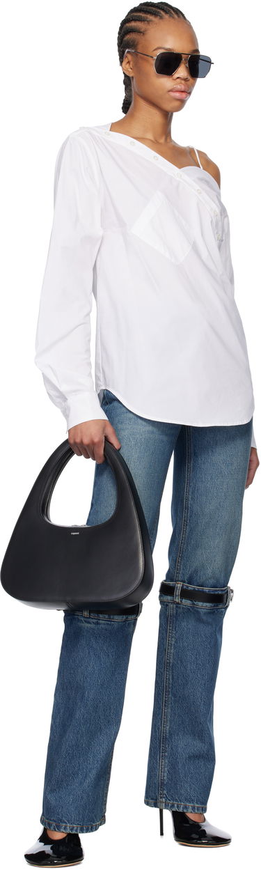 Skjorta Coperni Coperni One Shoulder Shirt Vit | COPCH52F2010, 3