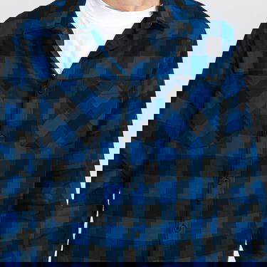 Skjorta Urban Classics Checked Flanell Shirt Mörkblå | TB297 Blue, 2