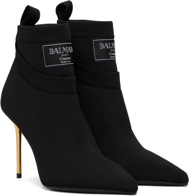 Sneakers och skor Balmain Crewneck Knit Ankle Boots Svart | EN1TE102TKAB, 3