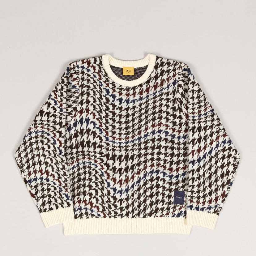 Sweater Dime Houndstooth Knit Sweater Vit | DIMEHO247CRE
