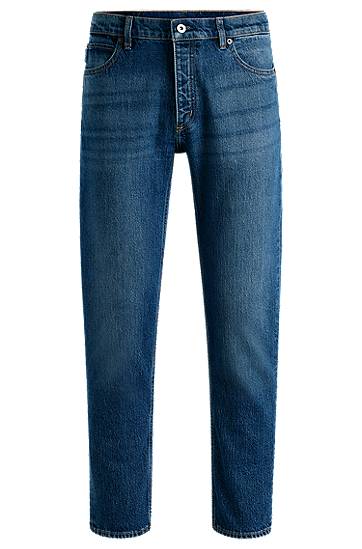 Jeans BOSS Tapered-Fit Stretch Denim Jeans Blå | 50511506