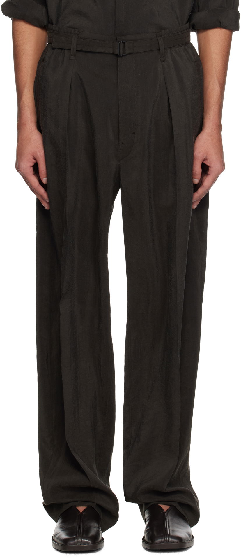 Byxor LEMAIRE Lemaire Belted Relaxed Trousers Svart | PA1196 LF1308