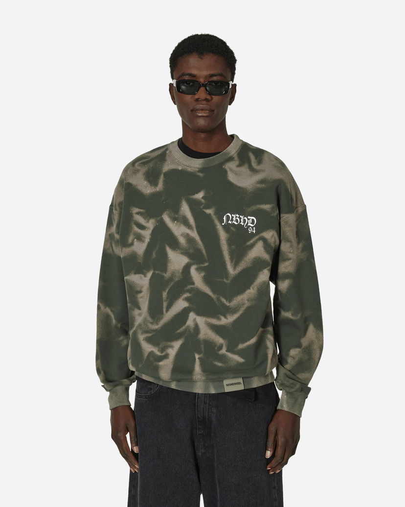 Sweatshirt Neighborhood Tie-Dye Crewneck Sweatshirt Olive Drab Grön | 241FPNH-CSM09 OD