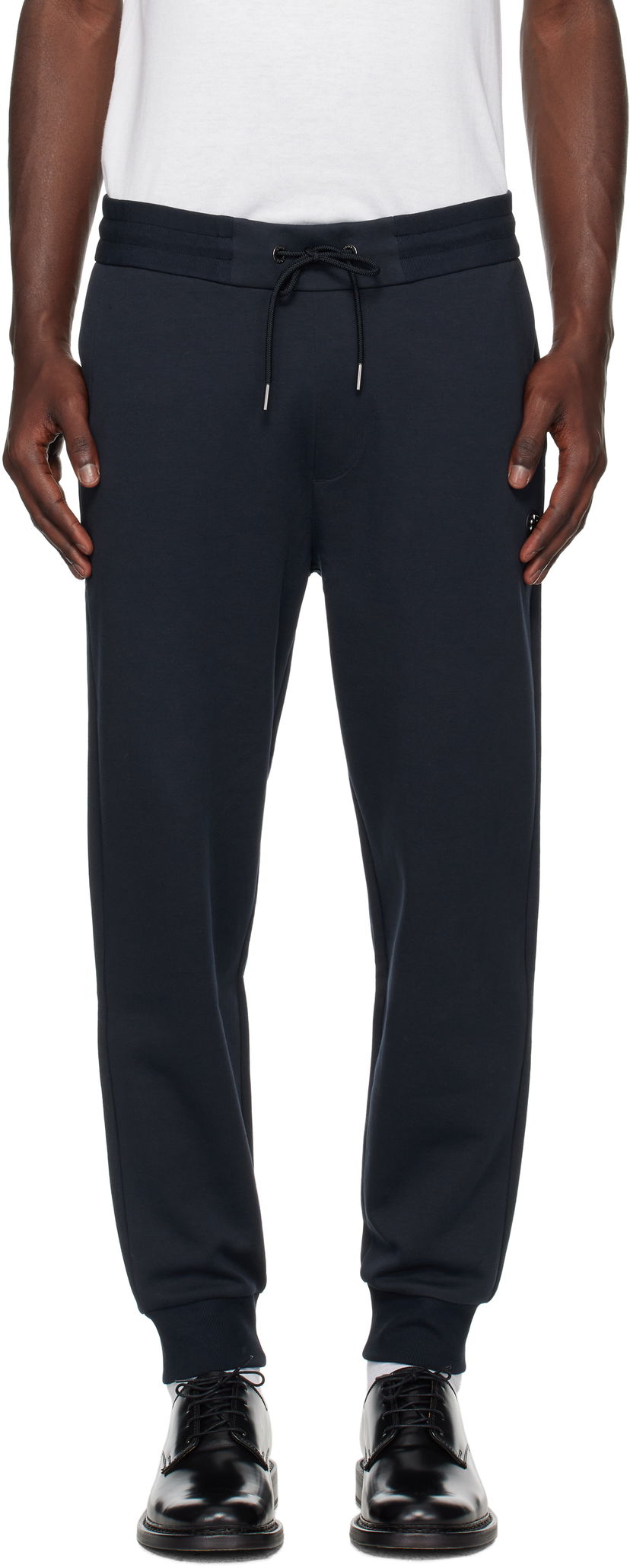Träningsbyxor BOSS BOSS Drawstring Jersey Cotton Sweatpants Mörkblå | 50520322