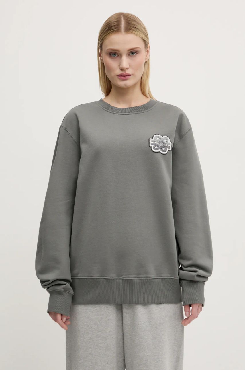 Sweater Filling Pieces Filling Pieces Gowtu Crewneck Sweatshirt with Applique Grå | 74533926002, 1