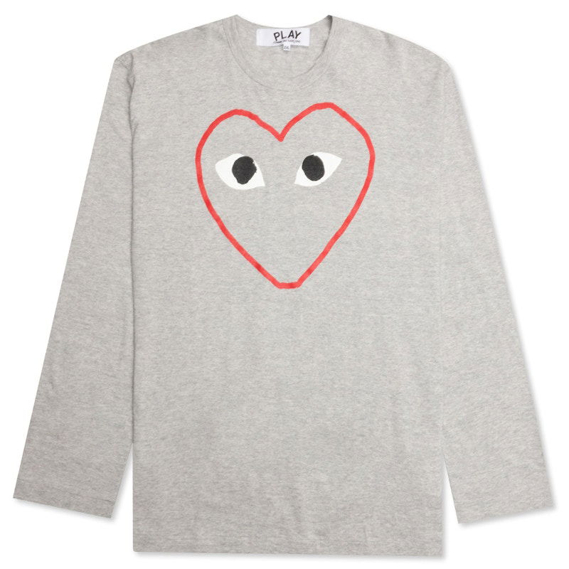 T-shirt Comme des Garçons Play Long Sleeve Heart T-Shirt Grå | AZ-T269-051-1