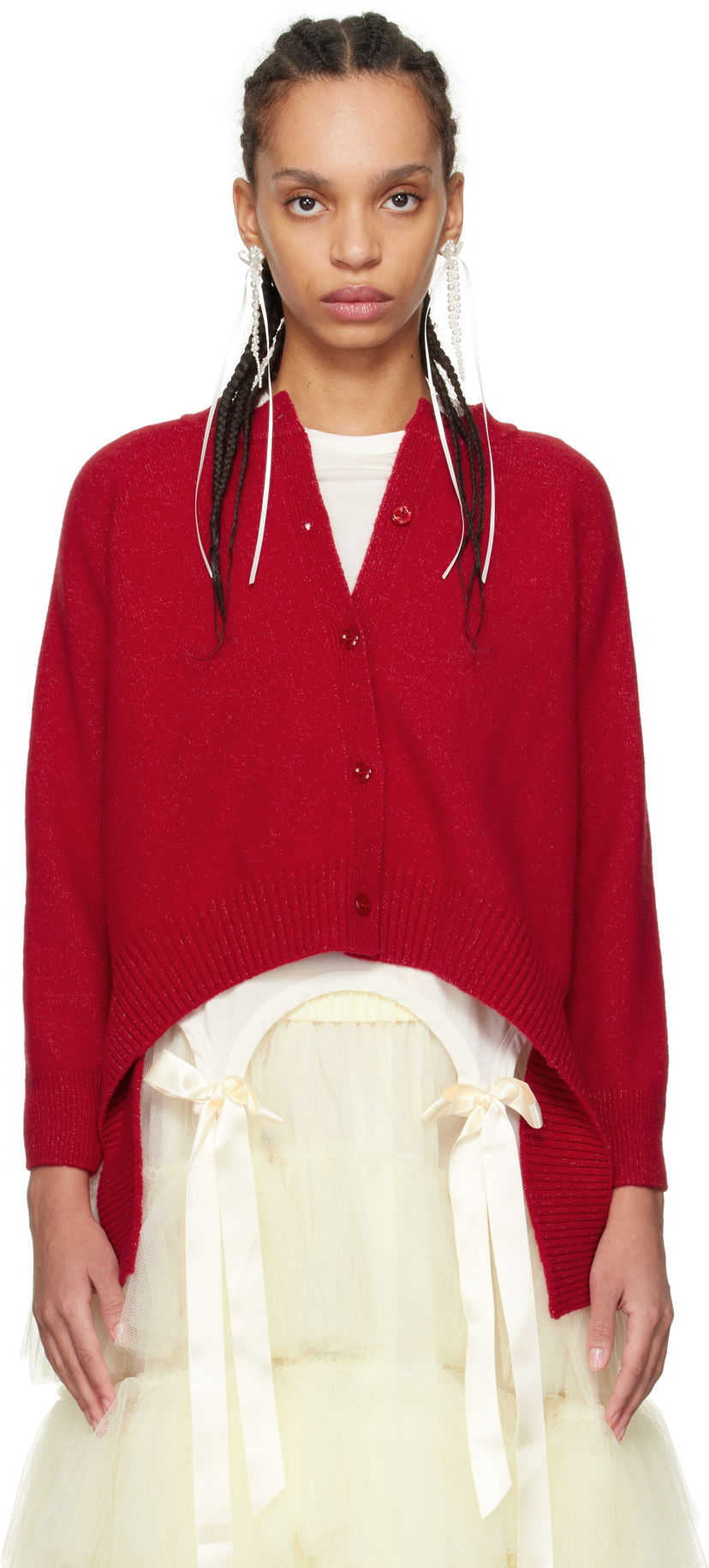 Sweater Simone Rocha Simone Rocha Open Back Cardigan Röd | LMK7 0660