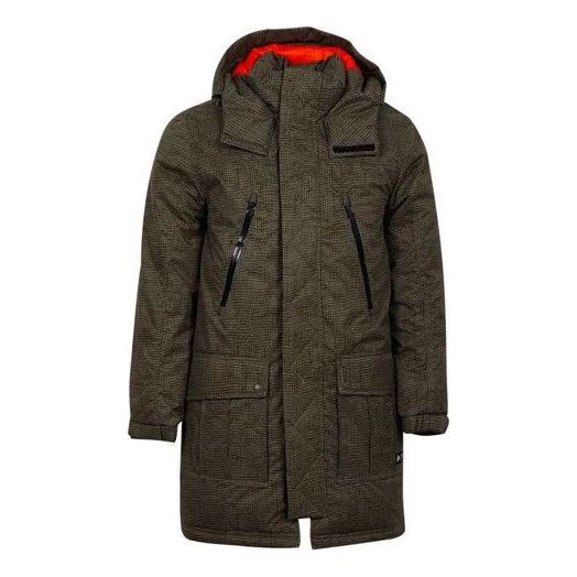 Parkas Converse Printed Sideline Down Jacket Grön | 10007260-A01