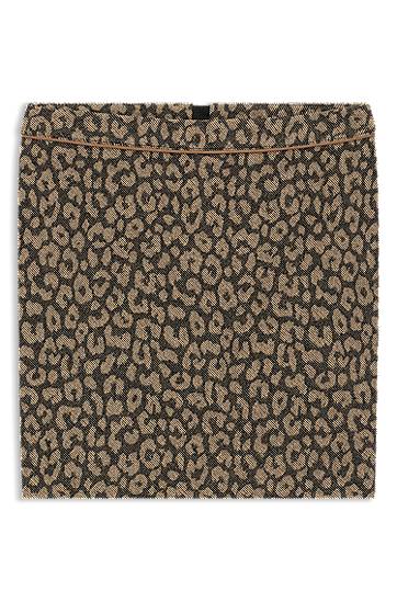 Kjol BOSS Leopard Jacquard Mini Skirt Brun | 50545996
