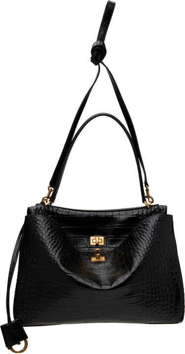 Tygpåse Balenciaga Croc Rodeo Medium Bag Svart | 789772 2AA5L, 3