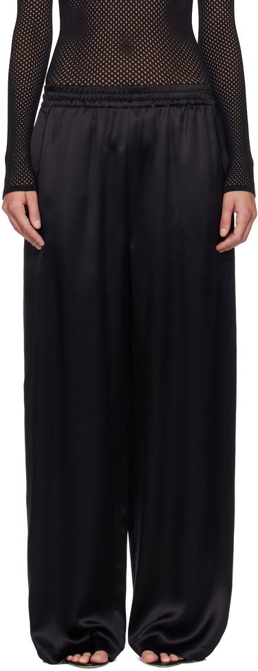 Byxor WARDROBE.NYC WARDROBE.NYC Satin Pajama Trousers Svart | W2242F25SE, 0