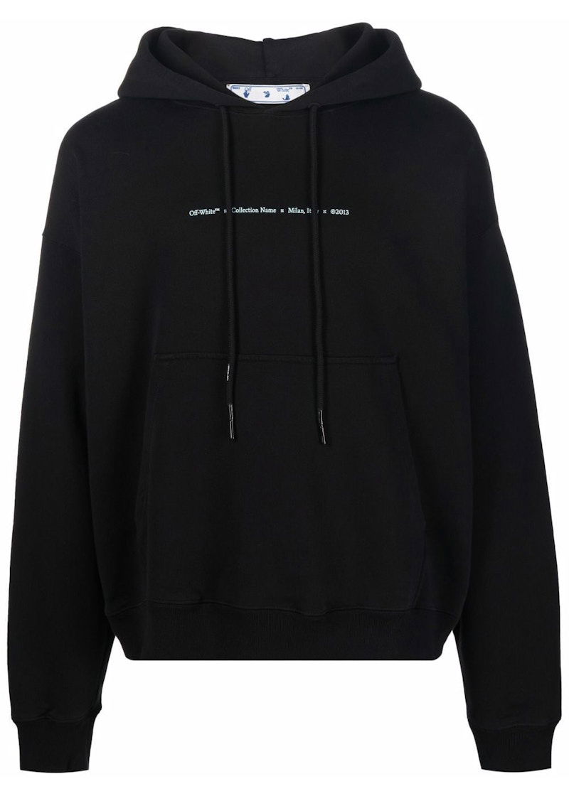 Sweatshirt Off-White Marker Skate Hoodie Svart | OMBB085F21FLE0181084