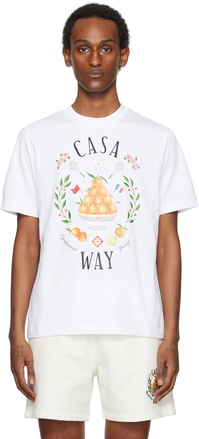 T-shirt Casablanca SSENSE x 'Casa Way' T-Shirt Vit | MPS24-JTS-001-16