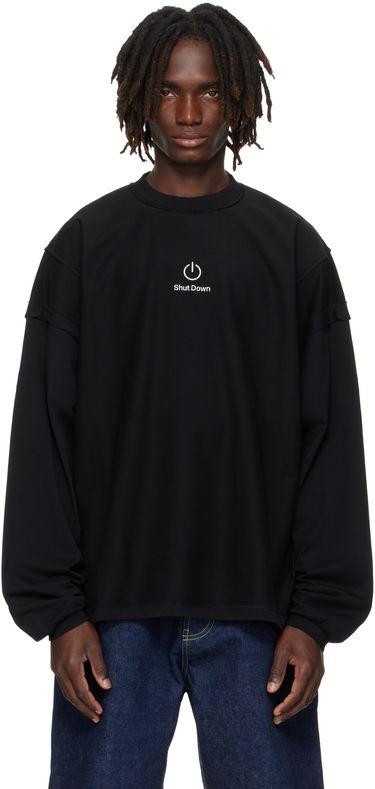 Sweatshirt VETEMENTS VETEMENTS 'Shut Down' Embroidered Longsleeve Sweatshirt Svart | UH76LS790B, 0