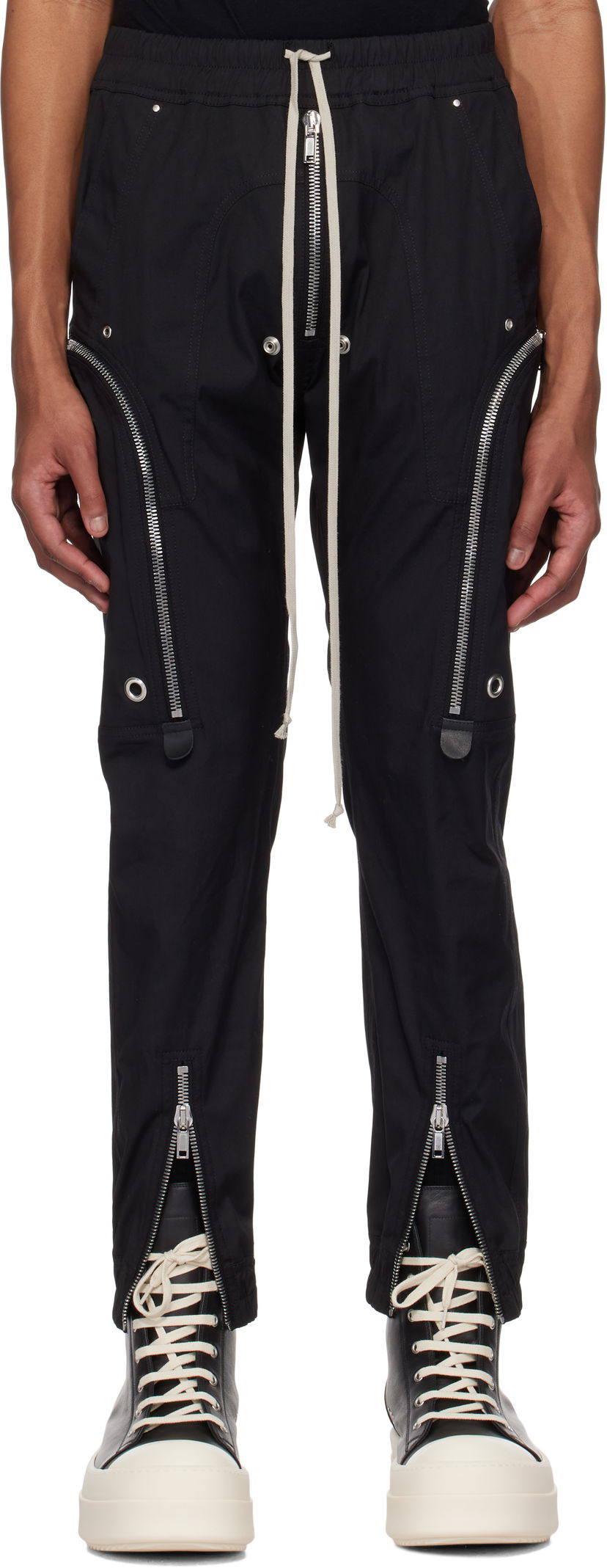 Cargo byxor Rick Owens Rick Owens Hollywood Bauhaus Cargo Pants Svart | RU01E5377 TE
