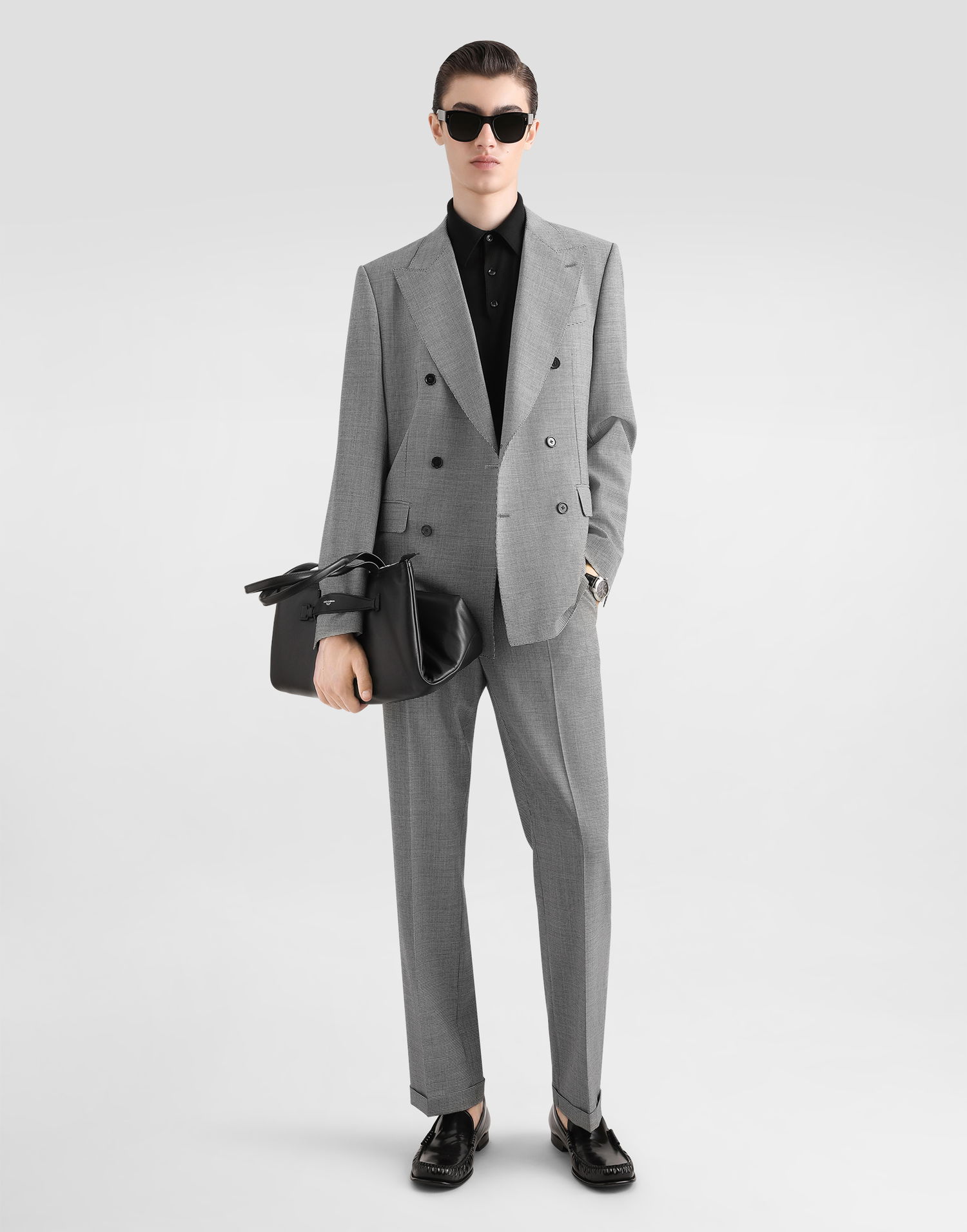 Jacka Dolce & Gabbana Dolce & Gabbana Double-breasted Wool Houndstooth Jacket Grå | G2QS7TFQ2OIS0984, 1