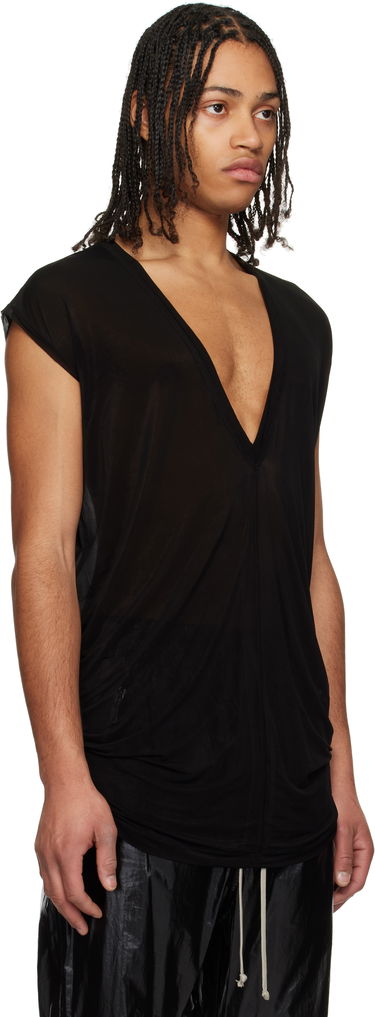 Linne Rick Owens Rick Owens Hollywood Jersey Deep V T-Shirt Svart | RU01E5233 BZ, 1