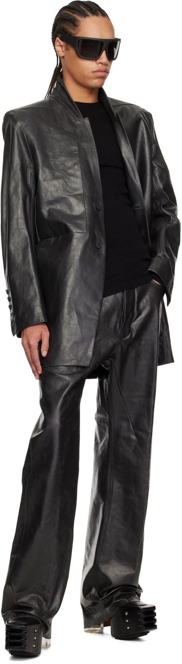 Jacka Rick Owens Rick Owens Hollywood Lido Leather Jacket Svart | RU01E5753 LTP, 3