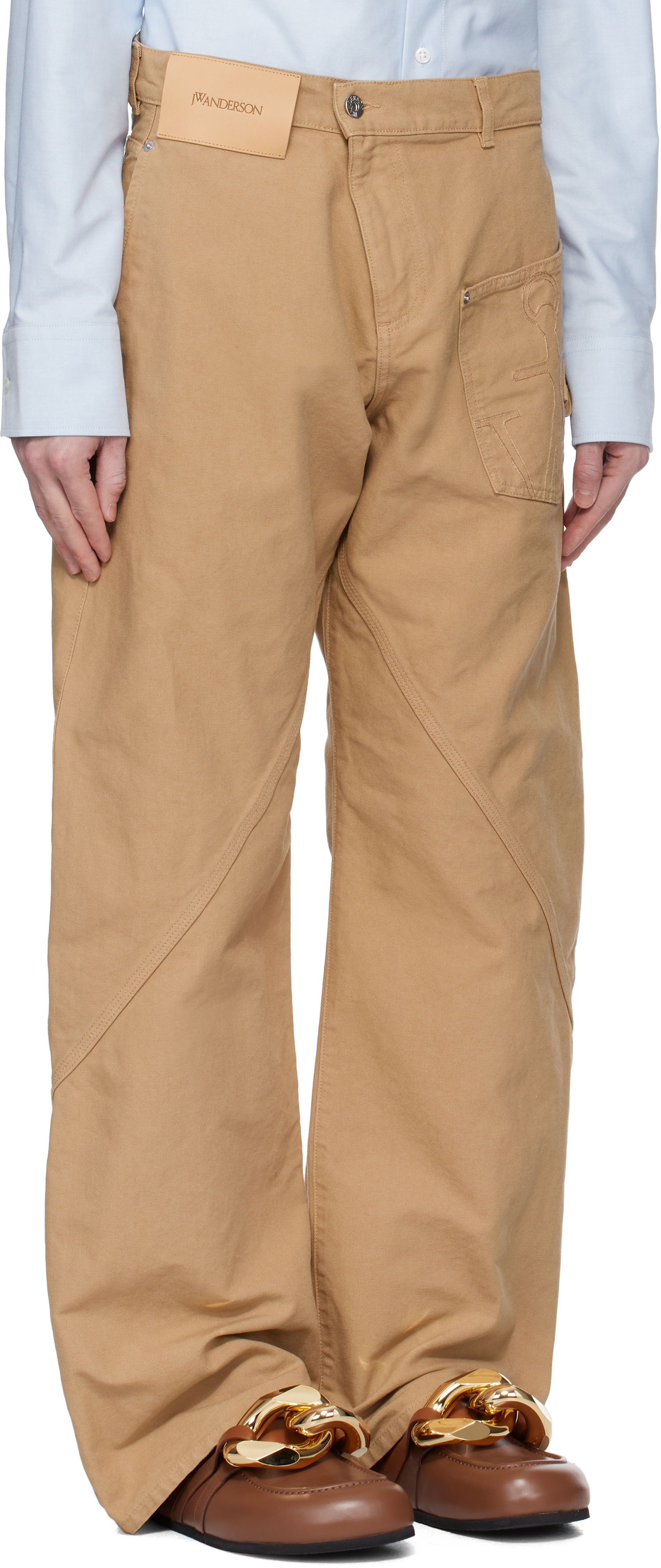 Byxor JW Anderson JW Anderson Twisted Workwear Trousers Beige | TR0405-PG1744, 1