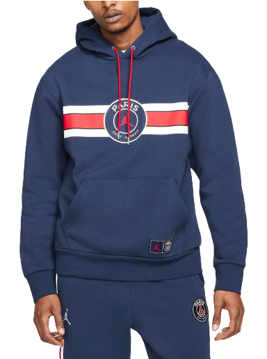 Sweatshirt Jordan Paris Saint-Germain Fleece Pullover Hoodie Mörkblå | dj3928-410