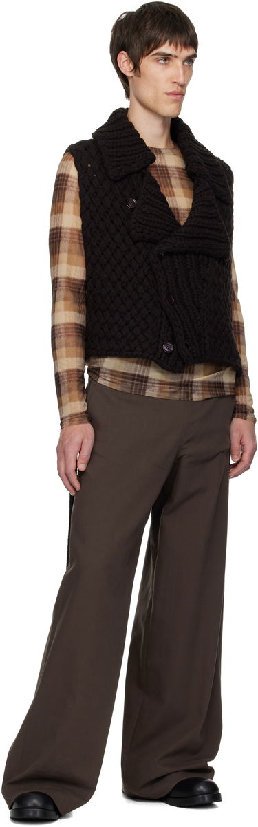 Väst Dries Van Noten Dries Van Noten Merino Wool Chunky Knit Shawl Collar Vest Svart | 252-021248-2710, 3