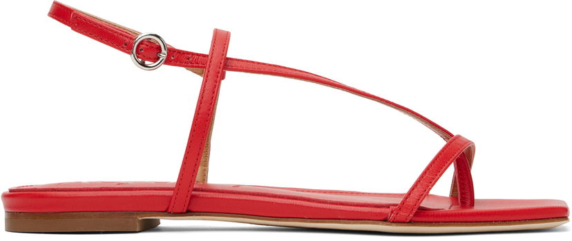 Tillbehör Aeyde Aeyde Ella Leather Toe-Post Sandals Röd | A11-FS-BRNS08FL21-SS25-406-007