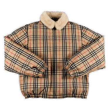 Jacka Supreme Burberry x Shearling Collar Down Puffer Jacket Beige | SS22J33 BEIGE, 0