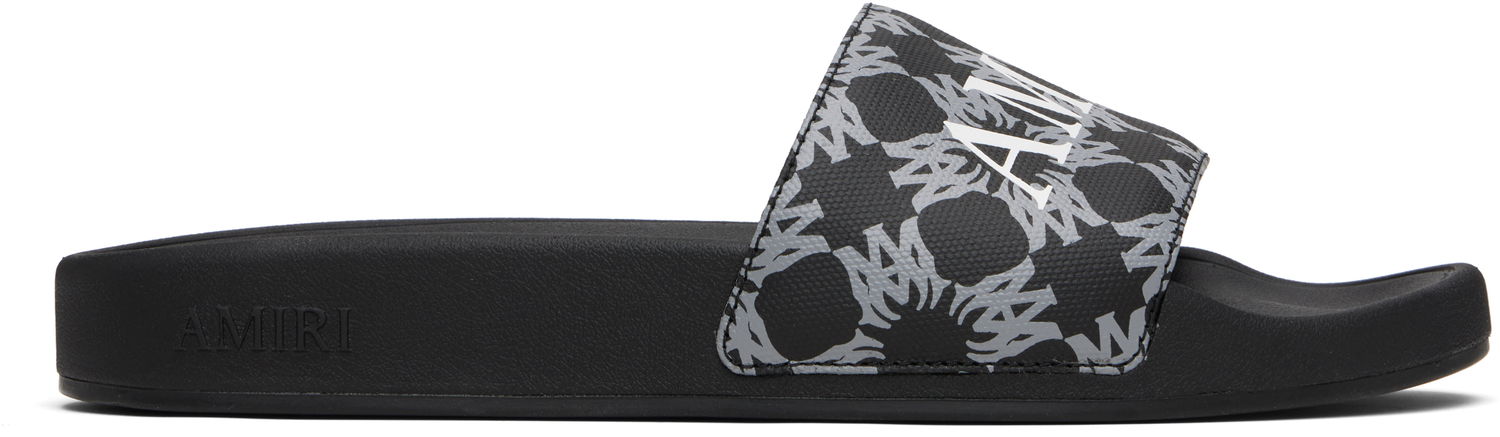 Sneakers och skor AMIRI MA Quad Canvas Slides Svart | AMFOSL1006, 0