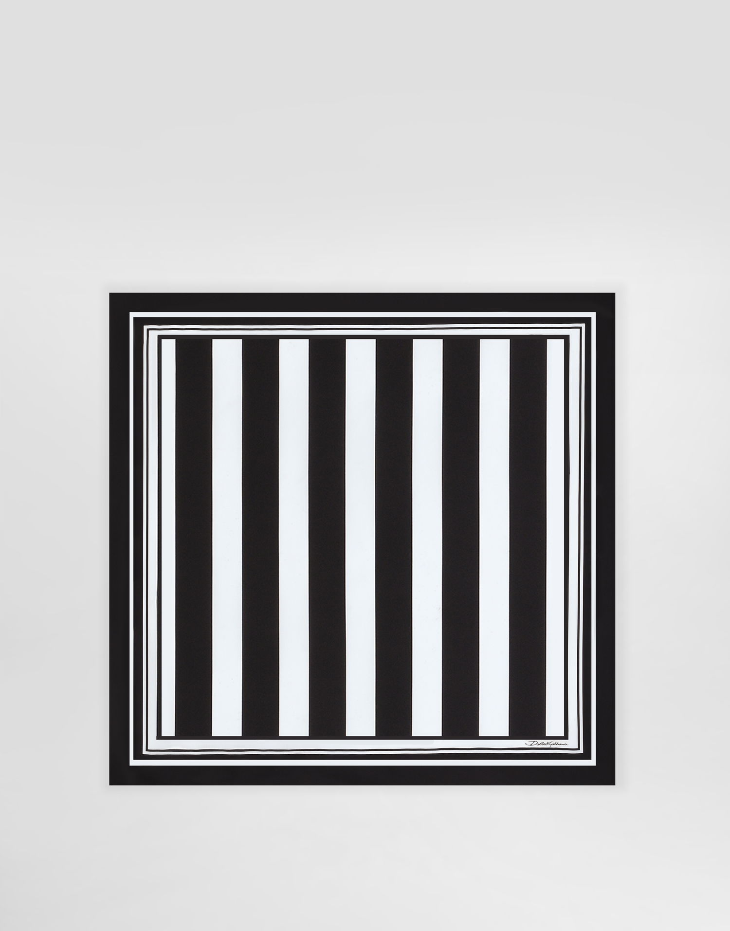 Halsduk Dolce & Gabbana Dolce & Gabbana Striped Silk Twill Square Scarf Svart | GQ704EG0WU9HM8DA, 0
