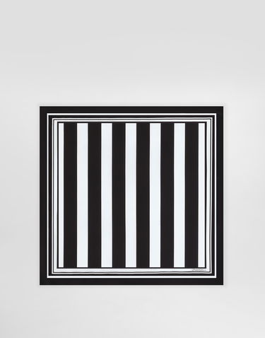 Halsduk Dolce & Gabbana Dolce & Gabbana Striped Silk Twill Square Scarf Svart | GQ704EG0WU9HM8DA, 0