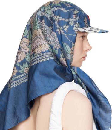 Halsduk Marine Serre Marine Serre Regenerated Silk Scarves Veiled Cap Blå | UHG028A UWOV0028, 2