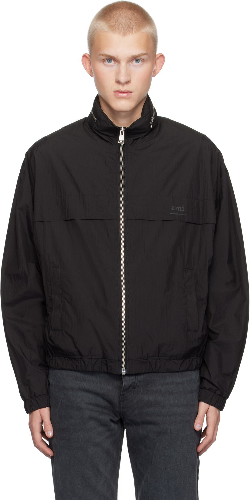 Vindjacka AMI Windbreaker Jacket Svart | UJK058.PA0009