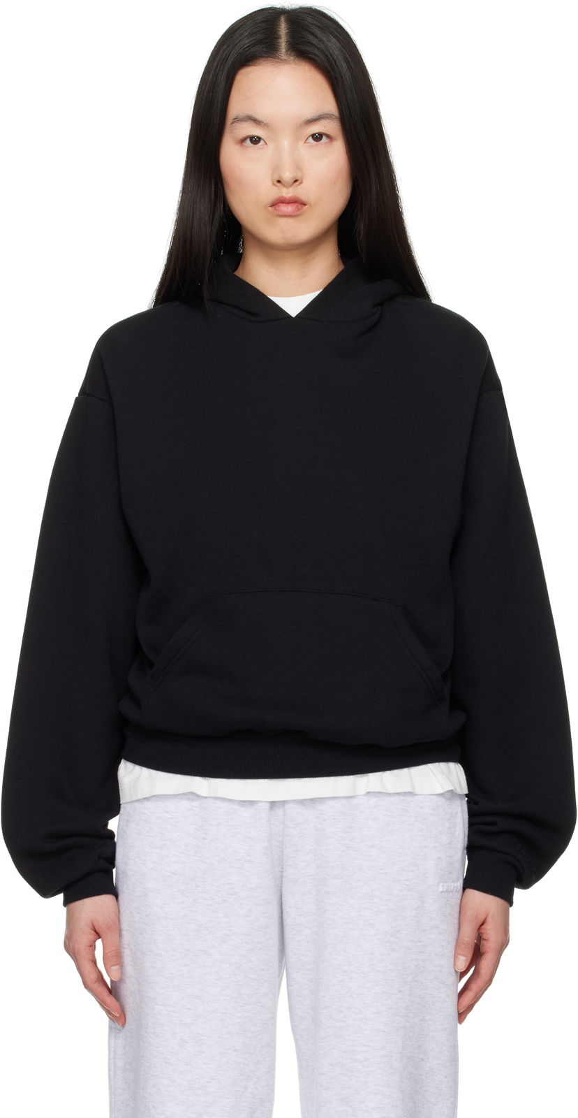 Sweatshirt SKIMS SKIMS Fleece Classic Hoodie Svart | PL-PLO-8365W