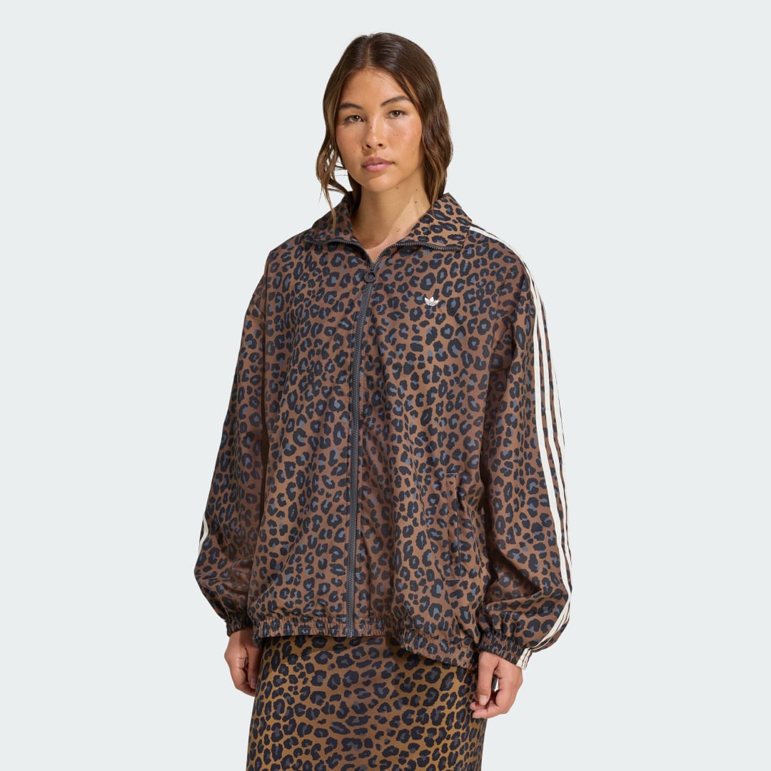 Jacka adidas Performance Leopard Firebird Oversized Track Jacket Brun | JW7301, 0