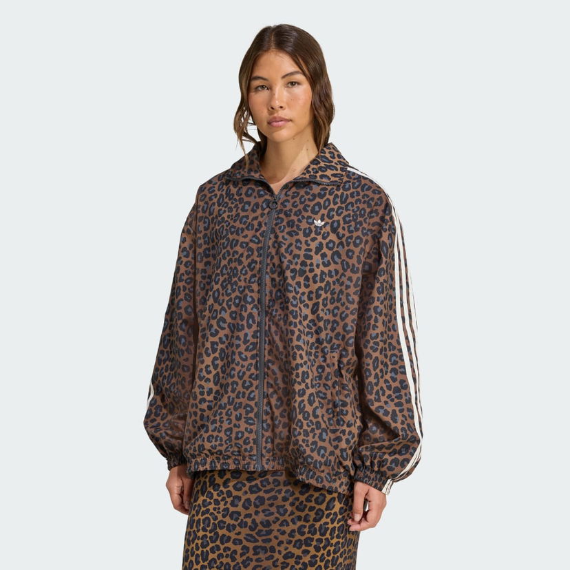 Jacka adidas Performance Leopard Firebird Oversized Track Jacket Brun | JW7301