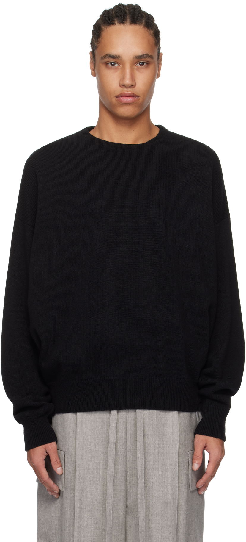 Sweater Fear of God Fear of God Fine Knit Crewneck Sweater Svart | FGE220-2101LAW