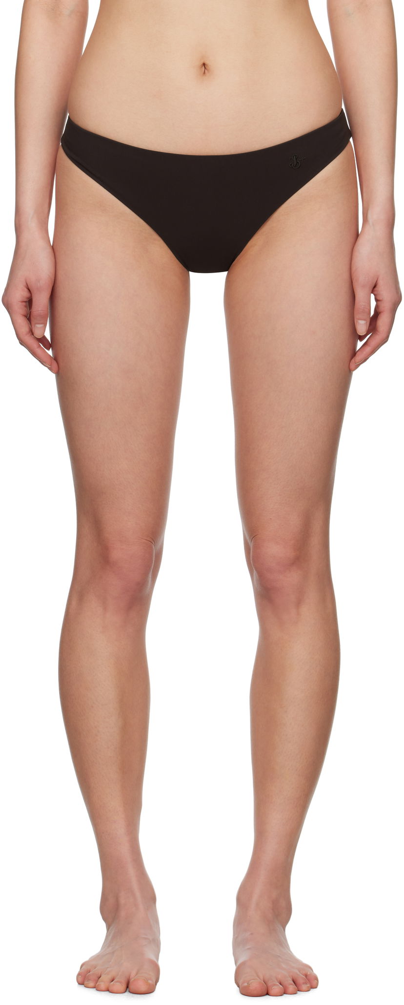 Trosor Jil Sander Jil Sander Embroidered Logo Bikini Bottom Svart | J40SG0111_J20011