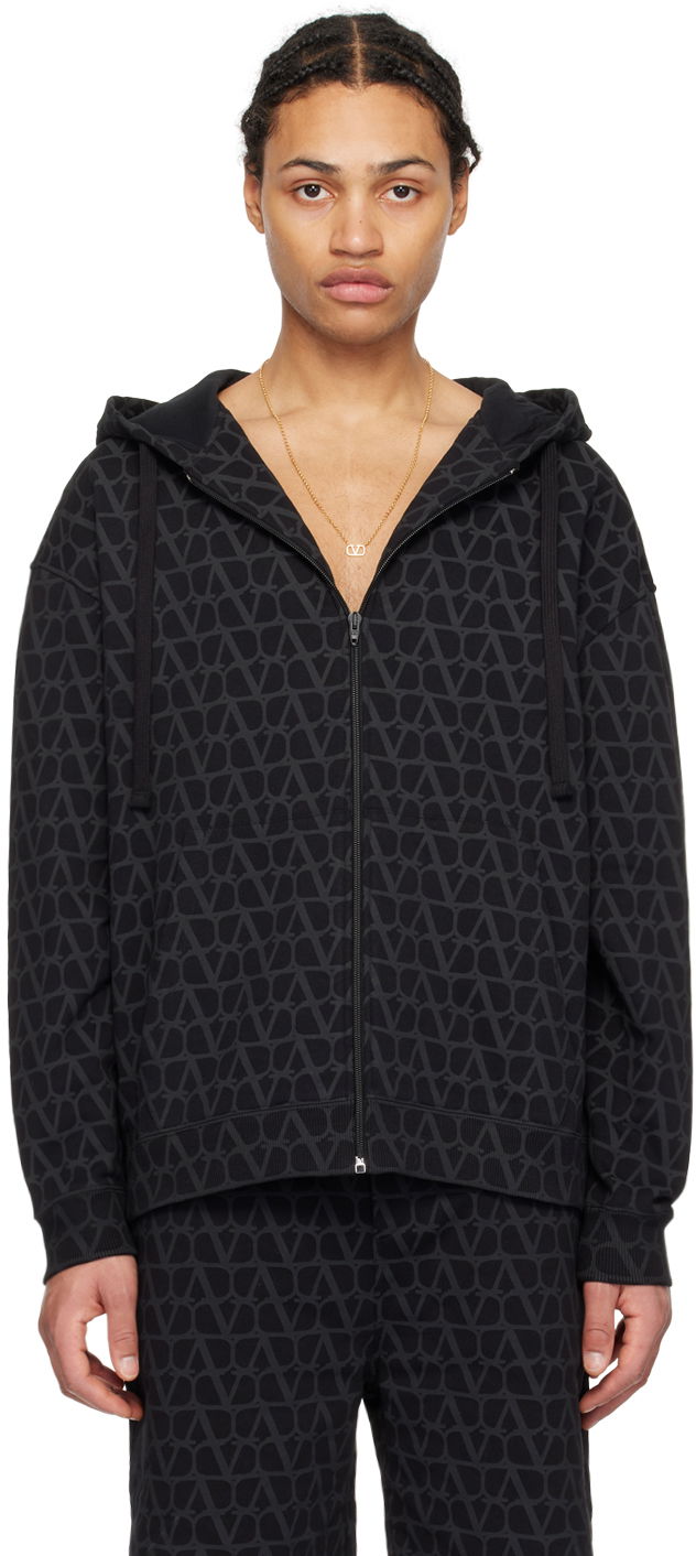 Sweatshirt Valentino Iconographe Hoodie Svart | 4V3MF27K9VU