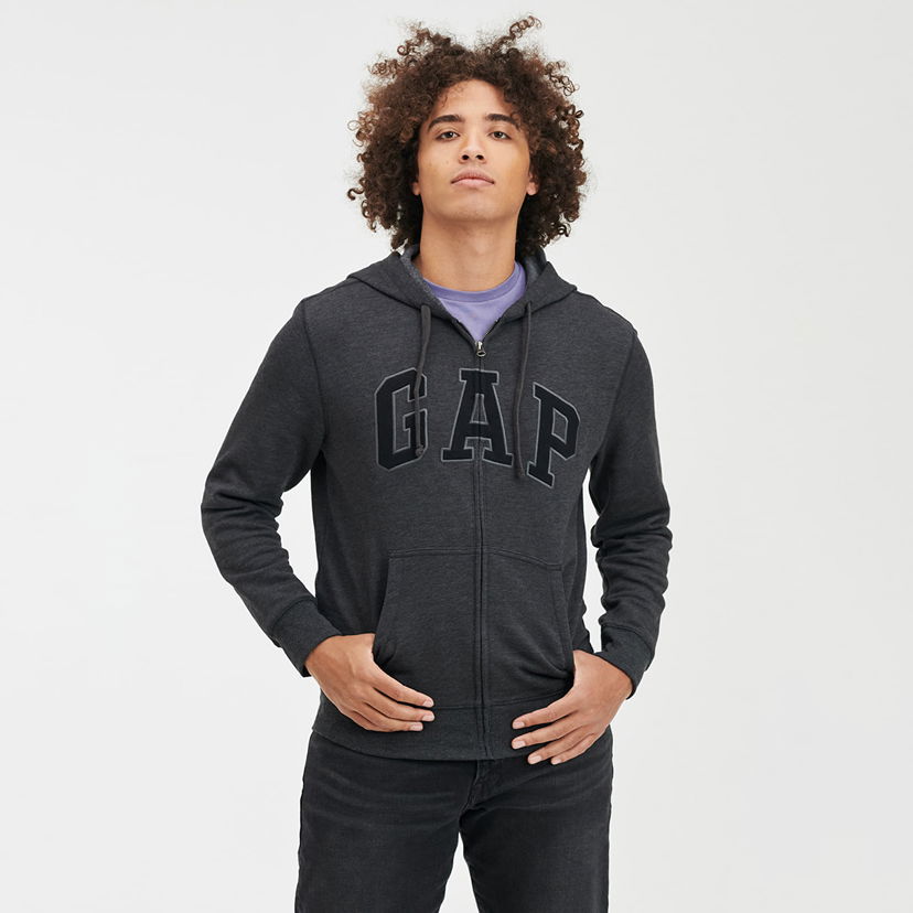 Sweatshirt GAP Sweatshirt Logo Fullzip Hoodie New Charcoal Grey XS Grå | 738099-00