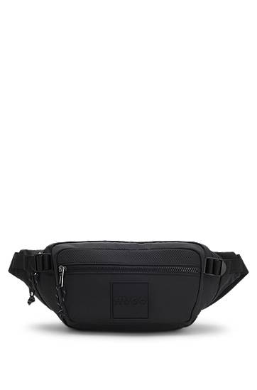 Midjeväska BOSS Ripstop belt bag with split-logo patch Svart | 50551798