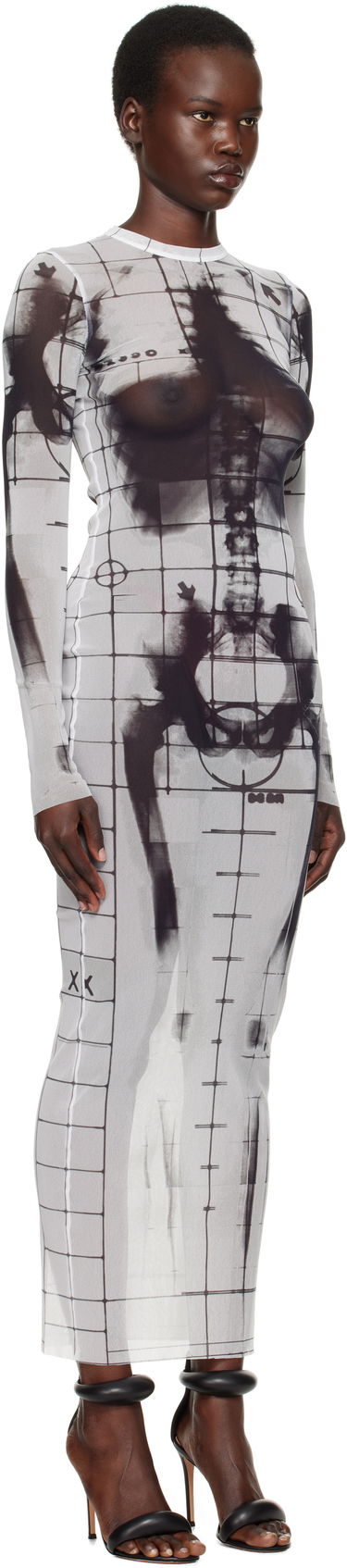 Klä Jean Paul Gaultier Jean Paul Gaultier 'The Squeletor' Maxi Dress Vit | 25/33-F-RO309-T580-0100, 1