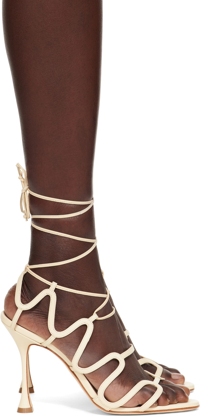 Tillbehör Manolo Blahnik Manolo Blahnik Fawda Heeled Sandals Beige | 125-2839