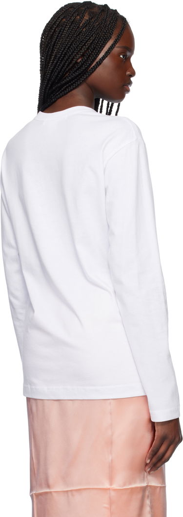 T-shirt Comme des Garçons CDG Shirt Basic Logo Long Sleeve T-Shirt Vit | FO-T025-051, 2