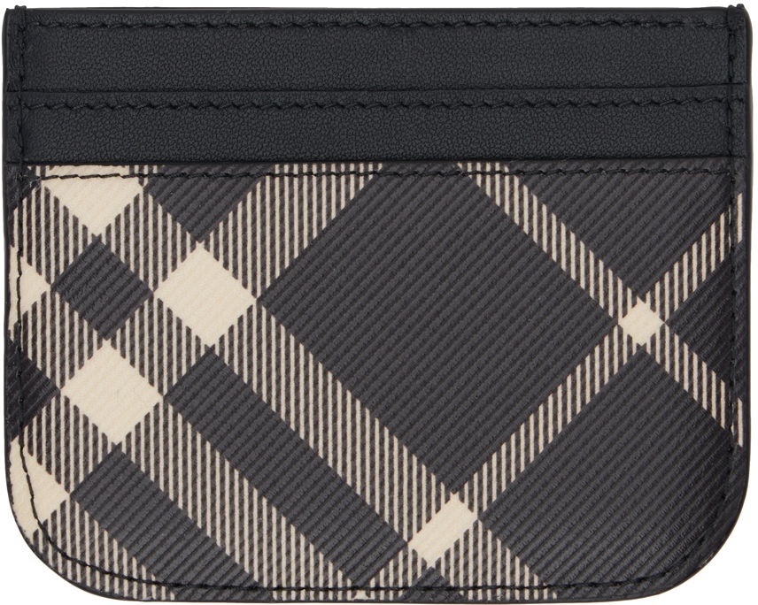 Kläder Burberry Black Check Card Holder Svart | 8095129, 1