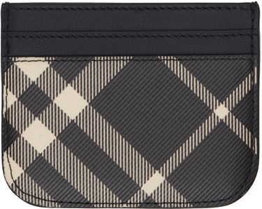 Kläder Burberry Black Check Card Holder Svart | 8095129, 1