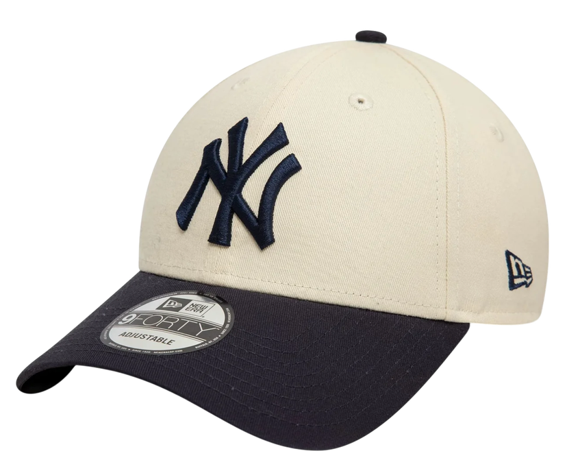 Keps New Era New York Yankees Colour Block 9FORTY Adjustable Cap Beige | 60595215-60595215