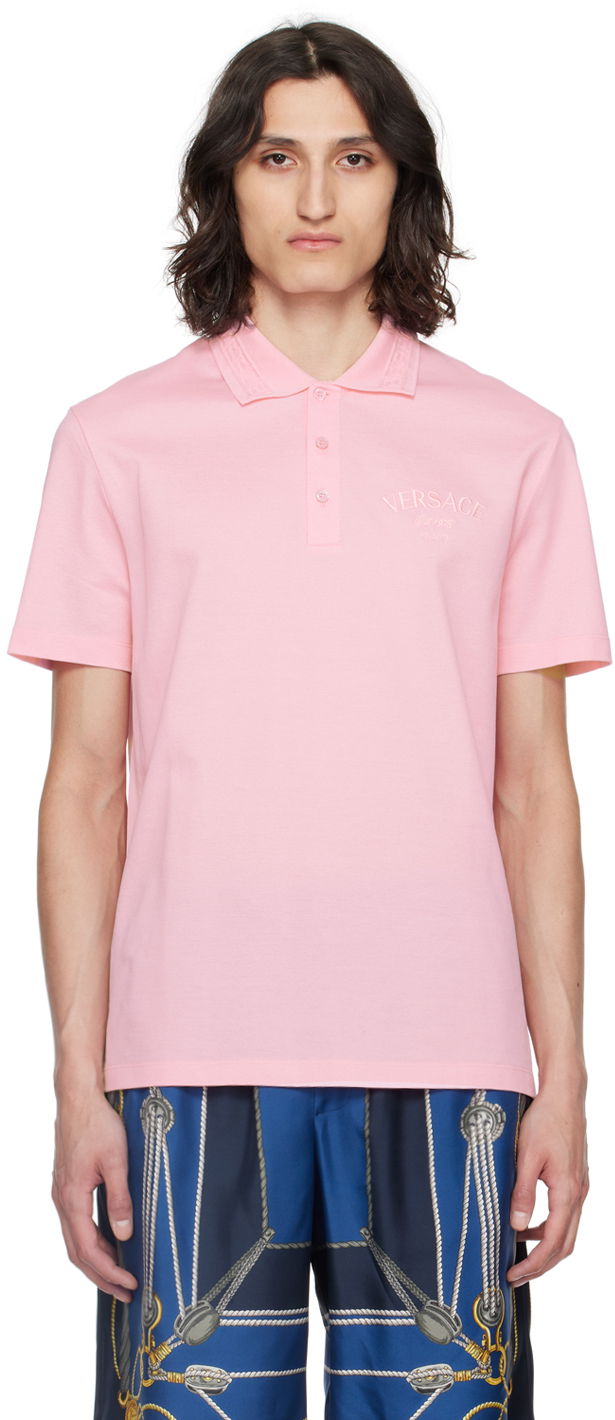 Polotröja Versace Pink Milano Stamp Polo Rosa | 1013906_1A10623