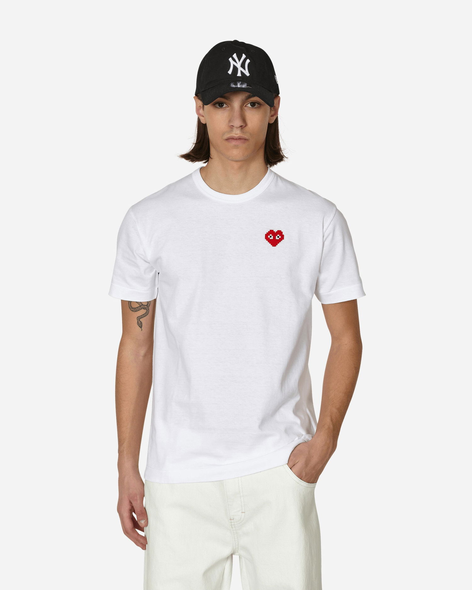 T-shirt Comme des Garçons Play Invader Heart Tee Vit | P1T322-3, 1